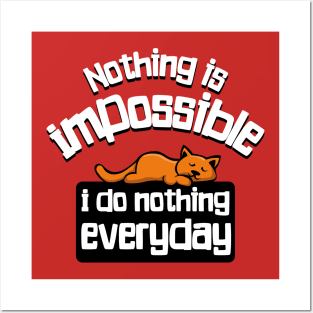 Nothing is Impossible (cat) Posters and Art